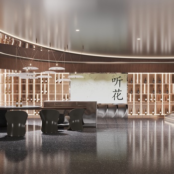 5.25魔方空间设计 现代酒店大堂3d模型