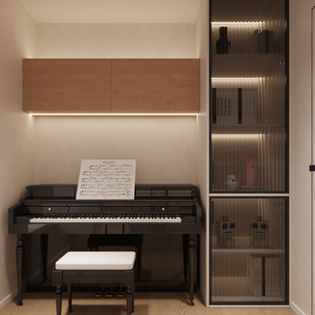 现代琴房 3d模型