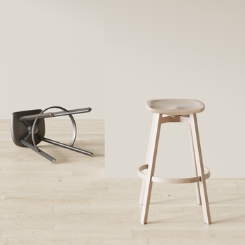 利米缇思 Limitless 现代实木椅凳3d模型