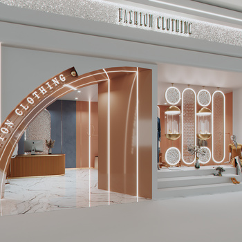 现代女装服装店3d模型下载