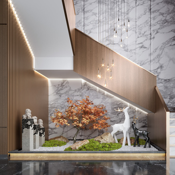 现代楼梯景观3d模型下载