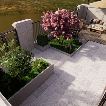 新中式庭院花园su模型下载