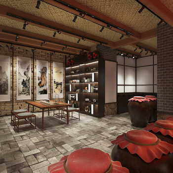 中式酒坊3d模型下载