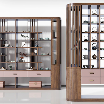 新中式茶柜3d模型下载