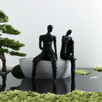 现代园林景观水景小品3d模型下载