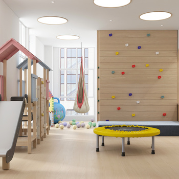 现代幼儿园体能教室3d模型下载
