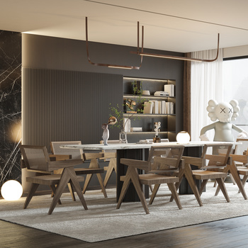 现代餐厅3d模型下载