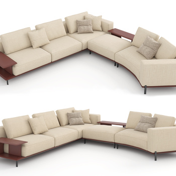 poliform现代多人沙发组合3d模型下载