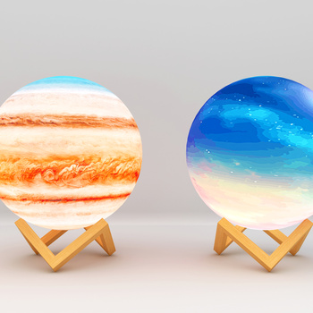 现代星球装饰台灯3d模型下载