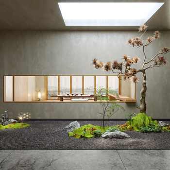 现代室内植物景观小品3d模型