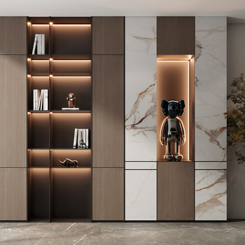 现代书柜3d模型下载