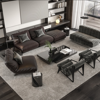 Minotti米洛提 现代沙发茶几组合3d模型