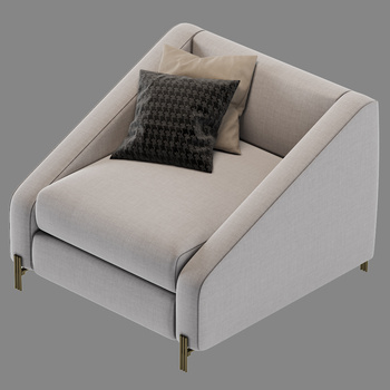 现代布艺单人沙发3d模型下载