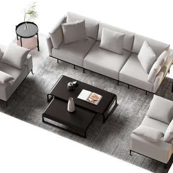Minotti现代沙发茶几组合su模型