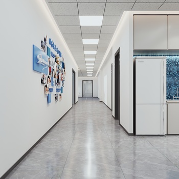 模型下载_3d现代办公室过道 max模型免费下载_建e室内设计网