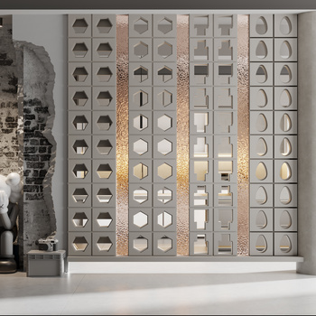 现代水泥砖隔断3d模型下载