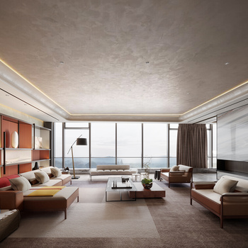 梁志天设计现代客厅3d模型