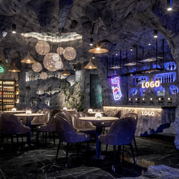 现代洞穴餐厅3d模型