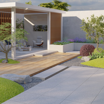 新中式庭院景观su模型下载