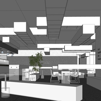 现代奶茶店su模型下载