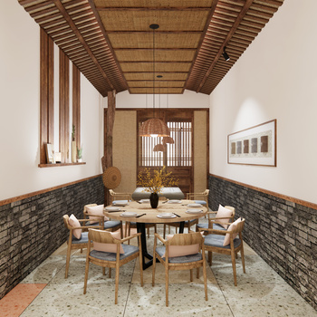 新中式乡村民宿餐厅