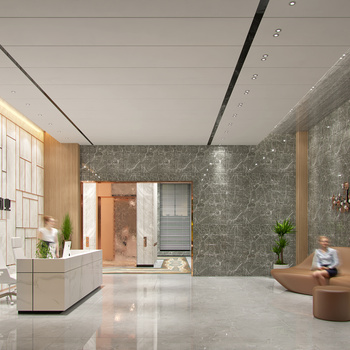 现代公司大堂3d模型下载