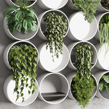 现代墙饰绿植墙3d模型下载