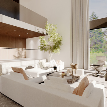 现代复式客厅3d模型下载