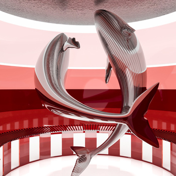  现代海豚雕塑