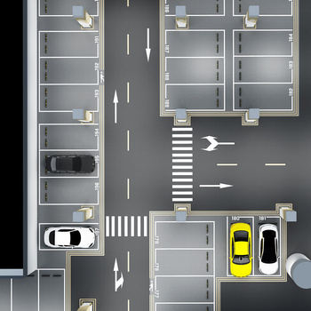 现代室内停车场3d模型下载