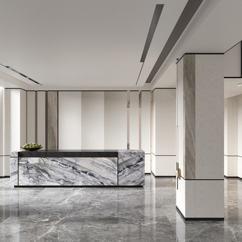 现代售楼处前台3d模型下载