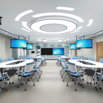 现代教室3d模型下载