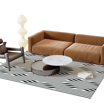 roche bobois 现代沙发茶几组合3d模型