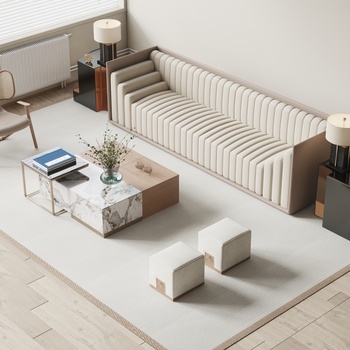 Boconcept 现代沙发茶几组合3d模型