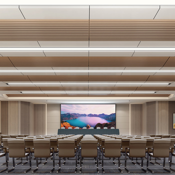 新中式报告厅3d模型下载