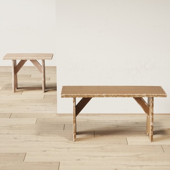 Punt 现代实木凳子3d模型