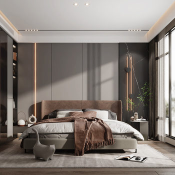 现代卧室3d模型下载112742711_3d现代卧室模型下载_3d现代卧室max模型