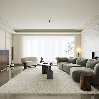 演意设计 现代客厅3d模型