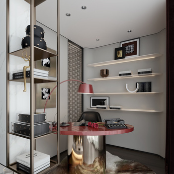 刘荣禄国际空间设计 现代书房3d模型