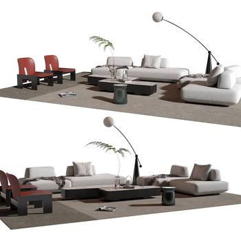 BOCA DO LOBO 现代沙发茶几组合3d模型