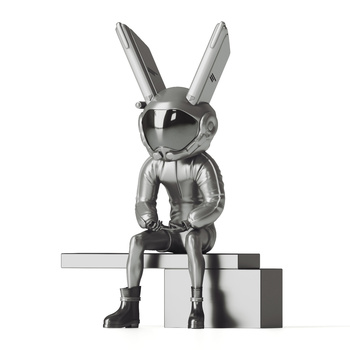 现代兔子雕塑3d模型