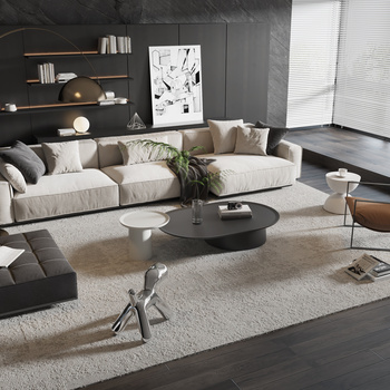 现代沙发茶几3d模型