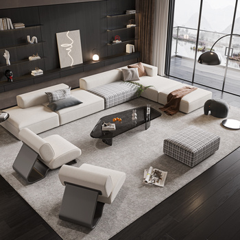 现代沙发茶几组合3d模型