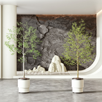 现代盆栽盆景3d模型