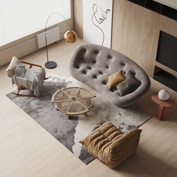 ESSENTIAL HOME 现代沙发茶几组合3d模型