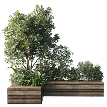 现代绿植池3d模型