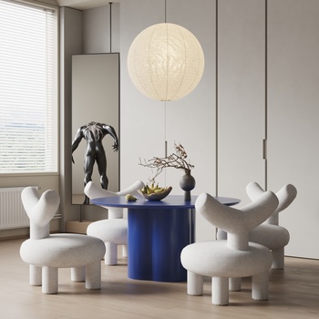 Modula 侘寂风餐桌椅 3d模型