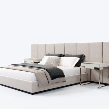 Fendi 现代双人床3d模型