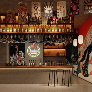 日式酒吧3d模型