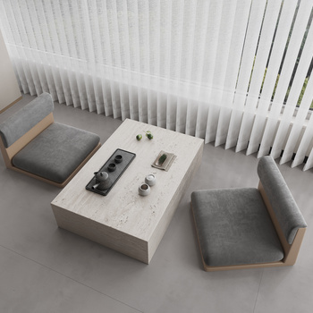 日式茶桌椅3d模型